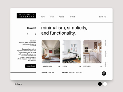 Scandinavian Interior UI Web Design clean figma figma design landingpage minimal monochrome ui uidesign webdesign website concept website design