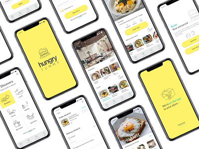 Hungry Tummy - A Food Delivery App app design foodapp icon iphonex minimalism mobile app mobileui sketch sketchapp ui user interface design ux