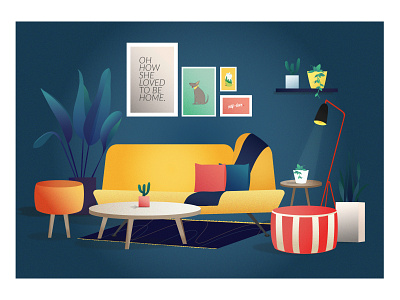 Living Room - grain texture adobe illustrator adobe photoshop artwork design grain texture graphic design illustration ui