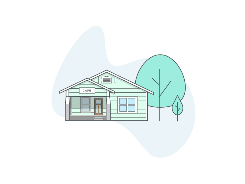 ATX Bungalow Cafe illustration design minimal clean iconography minimal design minimal icon clean design icons icon design
