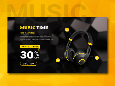 Headphone Sale Banner headphone listening music photoshop sales