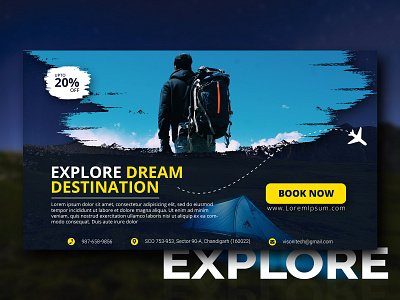 Travel Banner banners explore illustration photoshop travel typography