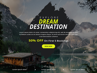 Dream Destination Travel Banner banner branding illustration photoshop typography