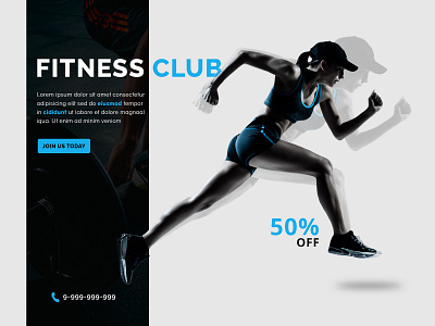 Fitness Club Banner Design branding design fitness fitness club illustration photoshop typography