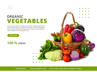 Vegetables Banner Design banner branding grocery illustration photoshop typography