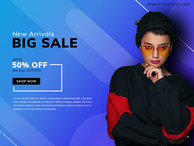 Fashion Sale Banner Design banner branding e commerce shop illustration photoshop sale shopping shopping cart typography