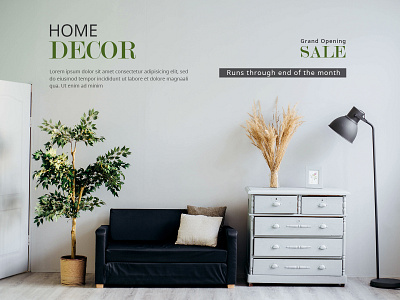 Home Decor Banner Design banner branding home decor hoome illustration photoshop typography