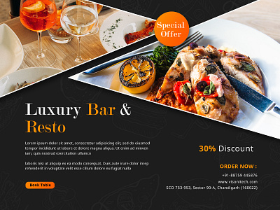 Bar & Resto Banner Design banner banners branding design food illustration photoshop typography