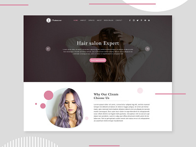 Hair Salon Website Design beauty branding illustration photoshop salon typography website design
