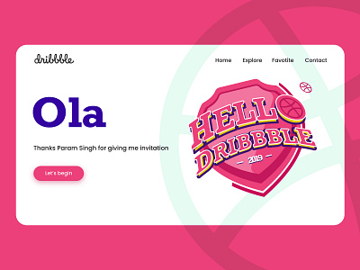 Hello Dribbble badges branding icon illustration typography ui ux vector