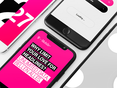 T-Mobile app black design game mobile typography ui