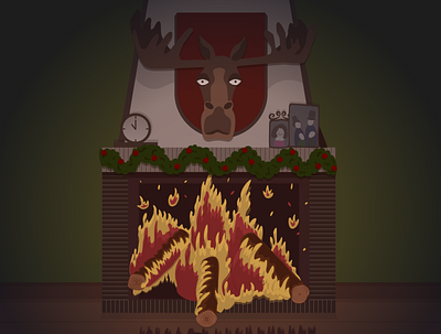 Fireplace design illustration vector weekly warm up
