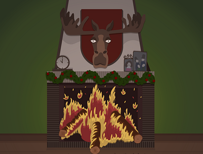 Moose and Fire design illustration vector