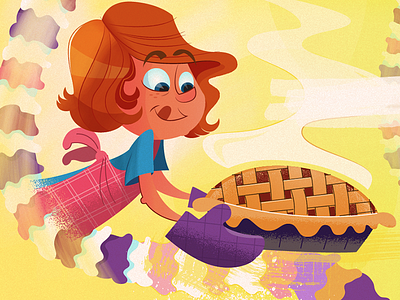 Pie Girl baking book illustration food illustration pie red head vector yum