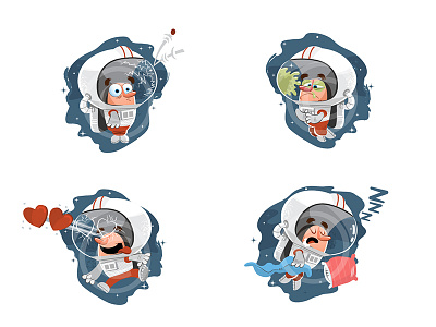 Couple App Astronaut Sticker pack