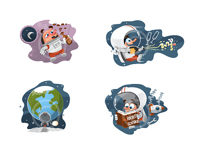 Couple App Astronaut Sticker Pack 2 astronaut humor illustration ios iphone space stickers