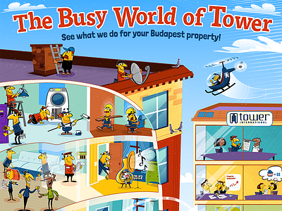 The Busy World of Tower poster illustration