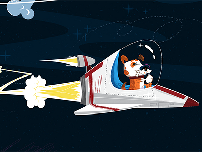 Dogs In Space 1 cartoon dog humor space spaceship vector