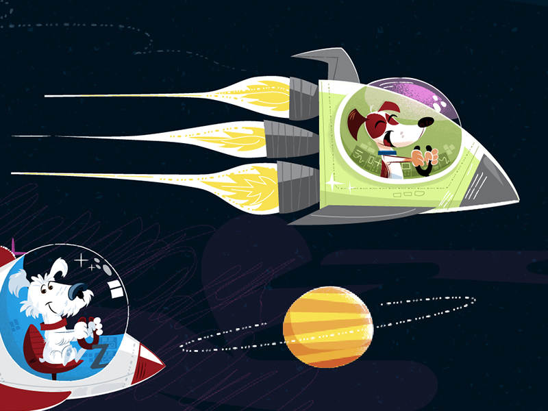 Dogs In Space 3 By Josh Cleland On Dribbble