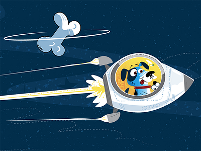 Dogs In Space 4 cartoon dog humor space spaceship vector