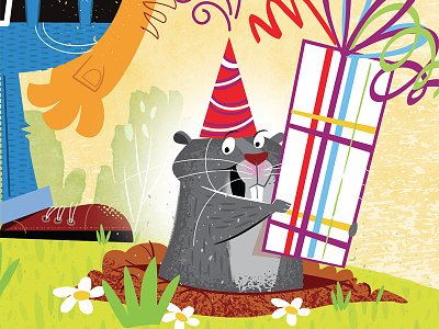 Gopher Birthday birthday gopher greeting card happy humor illustration party vector