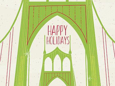 St Johns Bridge Christmas christmas green holidays pdx portland red st. johns bridge