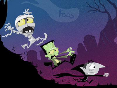 Scared Halloween Monsters dracula frankenstein ghosts graveyard halloween holiday monsters mummy night