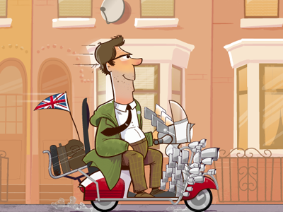 Stuff and Nonsense Mod Illustration british cartoon illustration lambretta mod united kingdom vespa