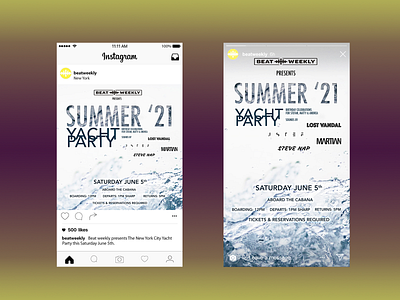Instagram post and story colors instagram instagrampost instagramstory party partyposter photoshop post poster story yacht
