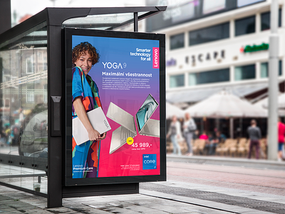 Advertising at the bus stop advertising billboard bus stop electronics indesign mockup notebook pink poster