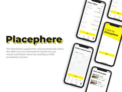 Placephere - Mobile App app design flat mobile modern ui ux
