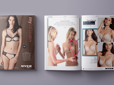 MYER Intimates Catalogue advertising layout design retouching