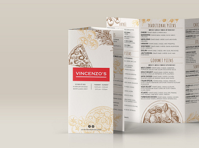 Vincenzos trifold menu menu design trifold mockup