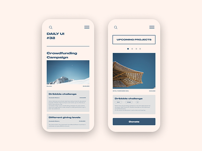 Crowdfunding Campaign 032 challenge crowdfunding campaign daily 100 challenge daily ui dailyui dailyuichallenge design mobile app ui