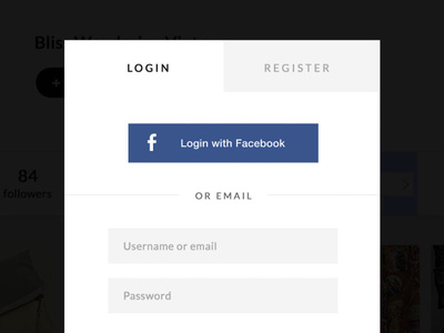 Exching Login Popup