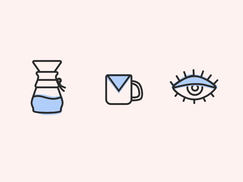 I Need Coffee... animation chemex coffee coffee cup eye eye icon flinto gif icon illustration illustrator mornings