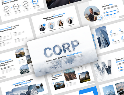 Corp - Creative Business Presentation Template advertising agency annual report brand identity company profile consulting corporate courses digital marketing ecommerce education finance investment personal branding pitchdeck planning presentation swot trendy