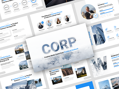 Corp - Creative Business Presentation Template advertising agency annual report brand identity company profile consulting corporate courses digital marketing ecommerce education finance investment personal branding pitchdeck planning presentation swot trendy