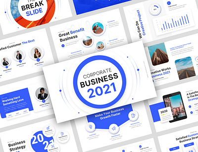 Corporate Business 2021 Presentation Template 2021 advertising agency annual report brand identity company profile consulting corporate digital marketing ecommerce education finance infographic new year personal branding pitchdeck planning portfolio project