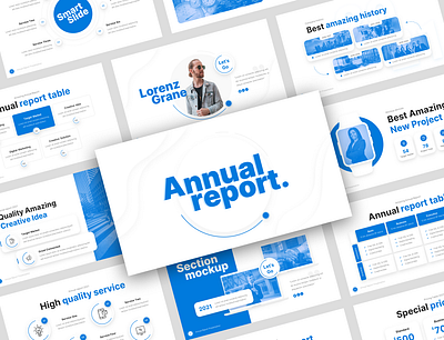 Annual Report Presentation Template accountant advertisement annual report branding business plan company profile consultant consulting courses customer data education finance infographic learning project proposal report table