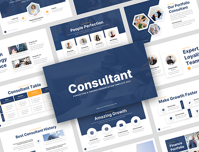 Consultant – Finance & Consulting Presentation Template accountant advertisement annual report branding business plan company profile consultant consulting customer data finance management pitch deck premium project proposal report startup