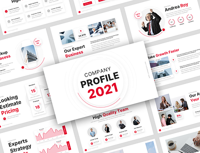 Company Profile Presentation Template agency annual report branding business business plan company profile consulting corporate finance keynote management personal branding powerpoint project proposal red report startup table trendy