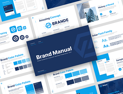 Brand Manual Presentation Template brand brand book brand guide brand guideline brand guidelines brand identity branding business business plan company profile identity logo logo guidelines pitchdeck professional project stationery trademark visual identity