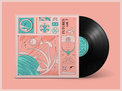 ALBUM COVER - Futures vol. 7 abstract art album album artwork album cover color palette colorful graphic design music art music artwork music design symbols vector vector art vinyl vinyl cover