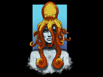 Deep-Belowbrow deep sea girl lowbrow octopus pin up tattoos