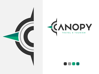 Logo of Canopy branding design flat icon illustrator logo typography vector website