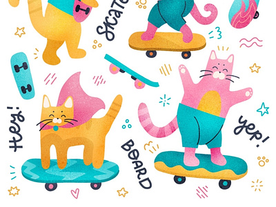 Funny skater cats!