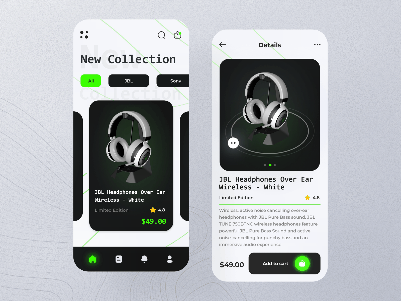 Headphones E-commerce Feed & Product page concept