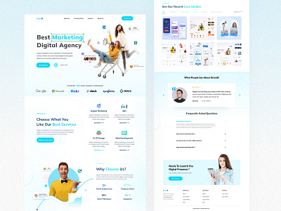 Marketing Agency Landing Ui concept agency ui agency website digital agency digital agency ui digital merketing ppc product design seo smm ui uiux user experience user interface ux