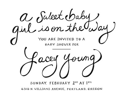 baby shower invite! baby shower hand lettering